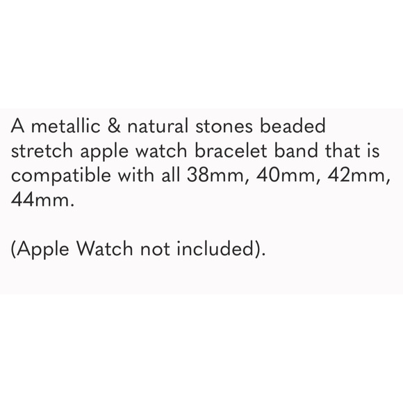 APPLE WATCH BAND (JASPER) Metallic Stretch Beads - Picture 4 of 4